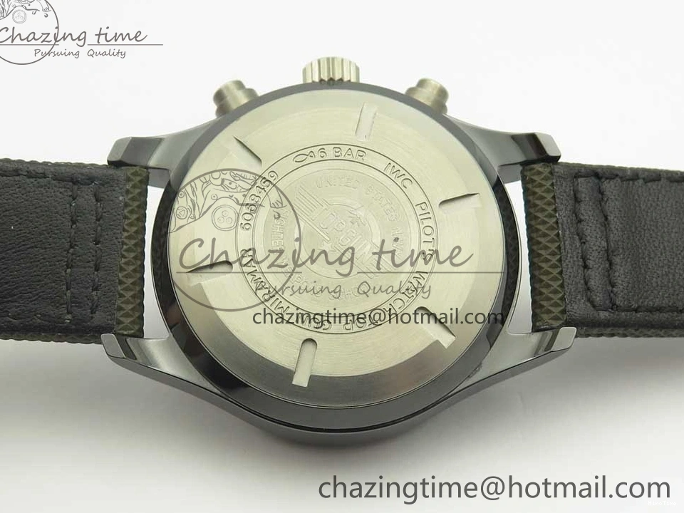 MIROTIME 0519 Classic PILOT IW389001 ZF 1:1 Best Edition Ceramic Case Green Dial on Green Nylon Strap A7750 (Function Same As Genuine) 7160